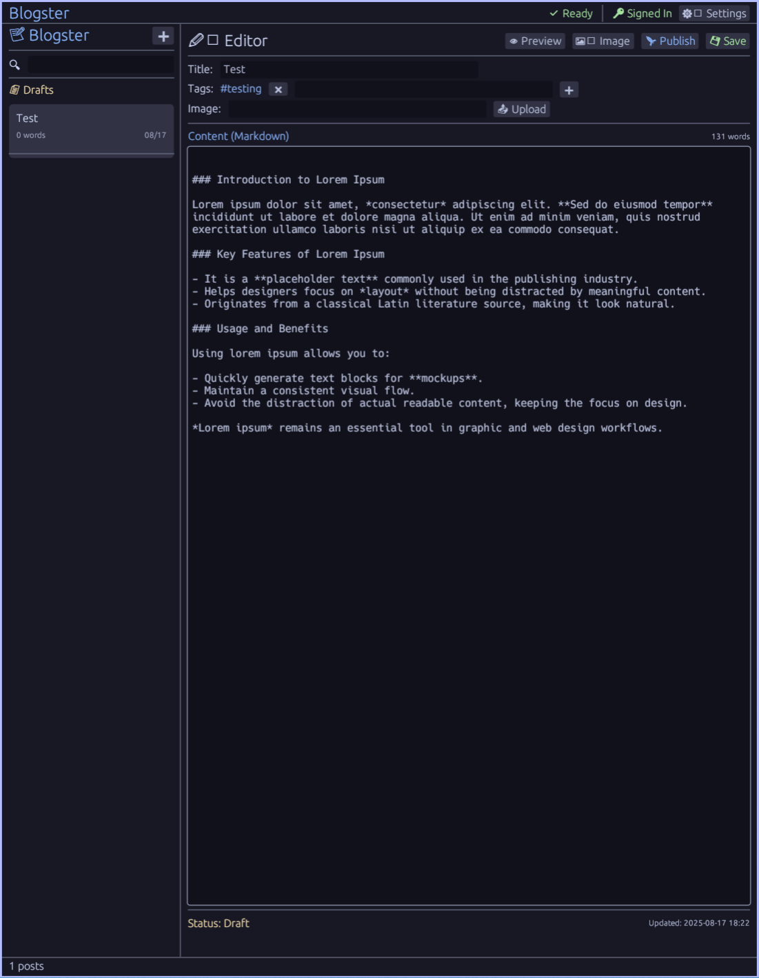 Blogster preview