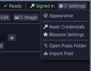Blogster settings